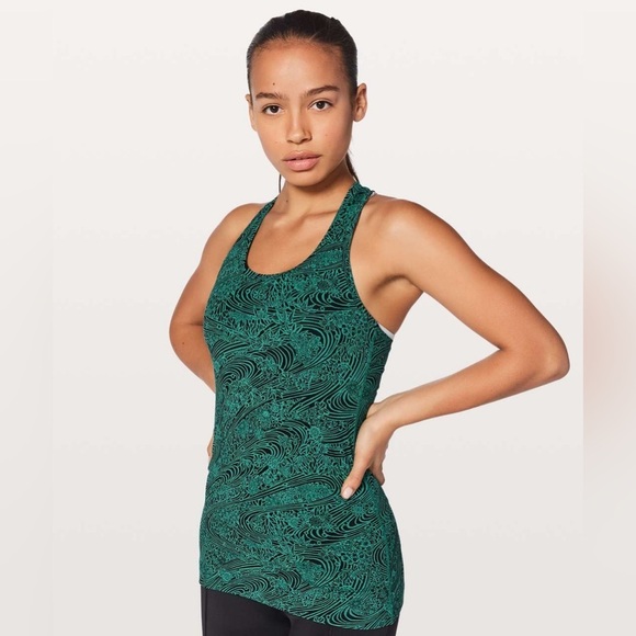 Lululemon Cool Racerback II Kitakami Viridian Green and Black - Picture 3 of 10